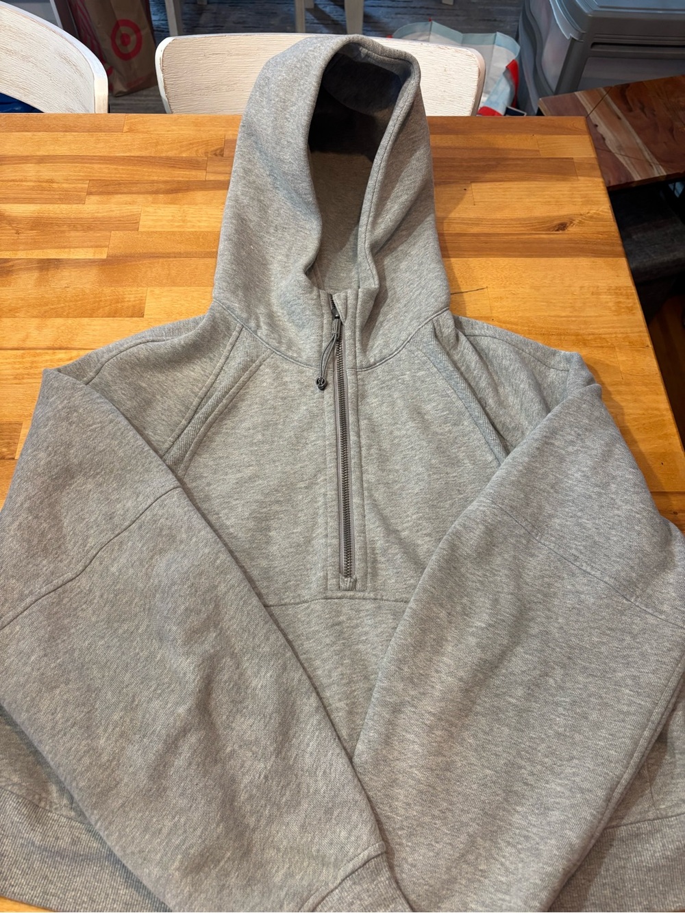 New wout tags lululemon womens scuba Gray/beige quarter zip Hoodie - m/l